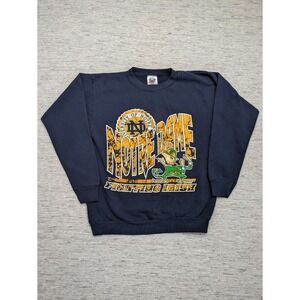 Vintage Notre Dame Fightin' Irish Crewneck Sweate Navy Size L Made In USA